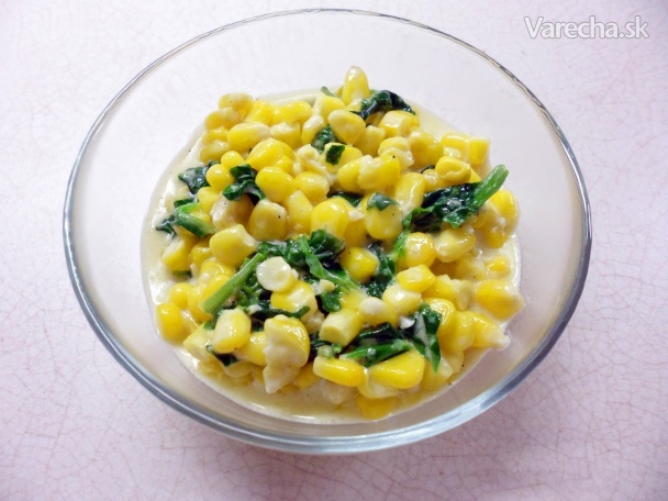 Cesnaková kukurica so špenátom recept