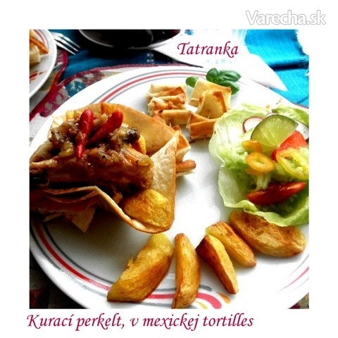 Kurací perkelt v mexickej tortille (fotorecept) recept