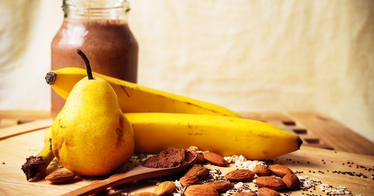 Banánovo-kakaový smoothie s mandľami a hruškou, Fotka č. 1 ...