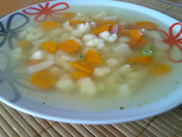 Zeleninová polievka s ňokmi (haluškami), FOTORECEPT ...