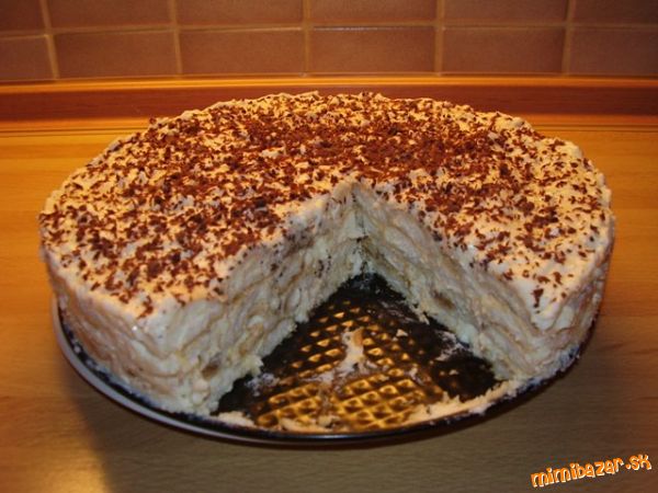 Nepečená piškótová torta s tvarohom a pudingom