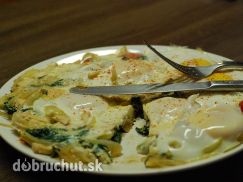 Špenátová omeleta s tofu syrom