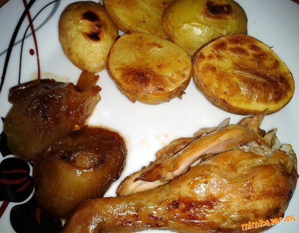 Pečené kura na cibuli