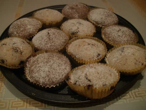 Čučoriedkové hrnčekové muffiny