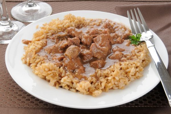Hovädzie mäso na zázvore s ryžou