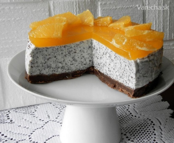Makový nepečený cheesecake s pomerančem recept