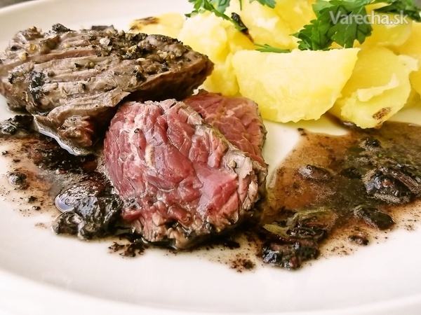 Hanger steak s cesnakom (fotorecept) recept
