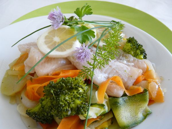 FOTORECEPT: Ryba so zeleninou na pare