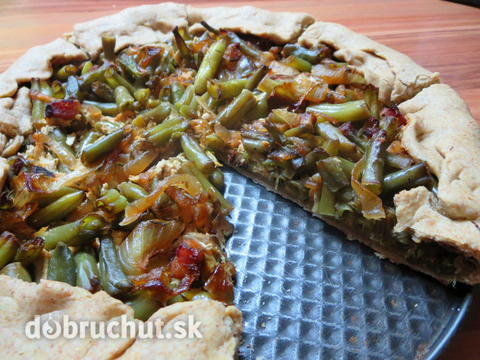 Fotorecept: Pizza s tofu náplňou a zelenou fazuľkou
