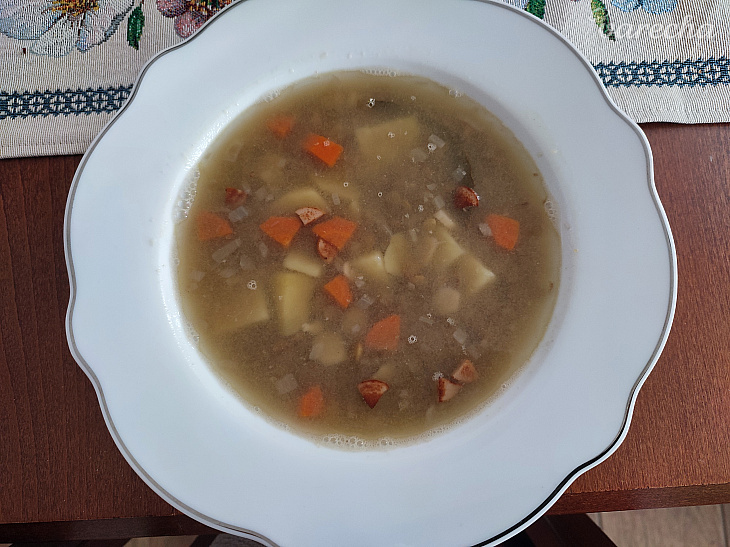 Šošovicová polievka bez smotany (fotorecept) recept
