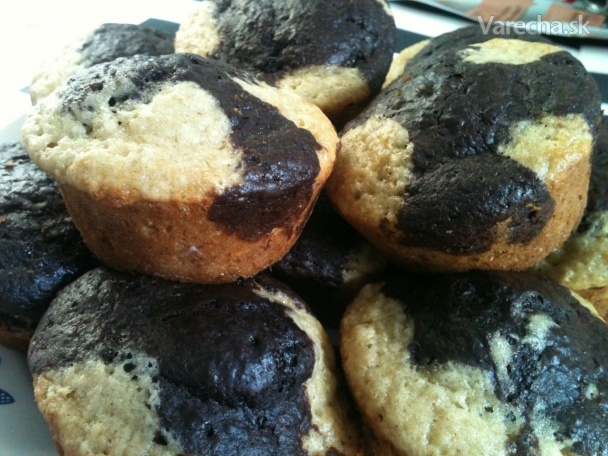 Čierno-biele vanilkovo-čokoládové mňamky muffiny recept ...