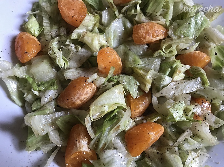 Ľadový šalát s mandarínkami recept