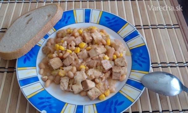 Tofu s pórom, kukuricou a fazuľou (fotorecept) recept