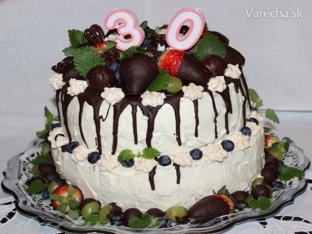 Kakaovo-orechová torta s mascarpone a ovocím (fotorecept) recept ...