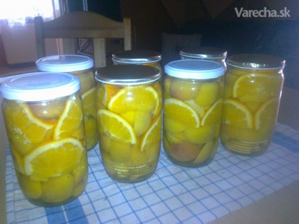 Broskyňový kompót s pomarančmi (fotorecept) recept