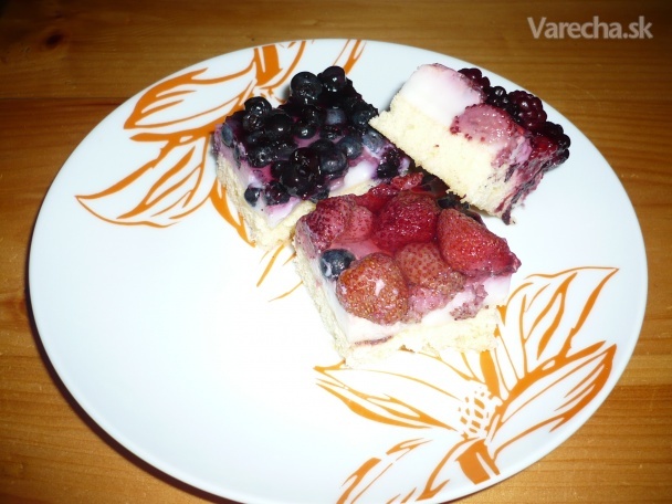Ovocný koláč s vanilkovým pudingom (fotorecept) recept