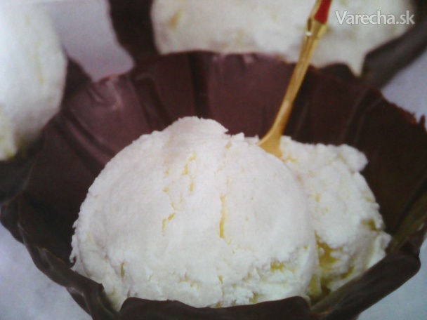 Tvarohová zmrzlina v čokoládovej miske recept