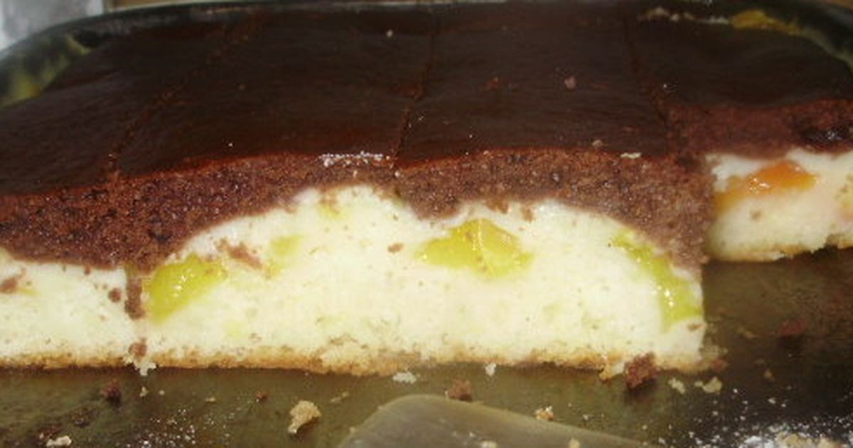 FOTORECEPT: Mirabelkový koláč s pudingom, fotogaléria 13 / 14.
