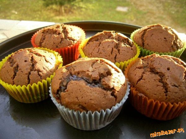 Plnené čokoládovo citronové muffiny šálkový recept