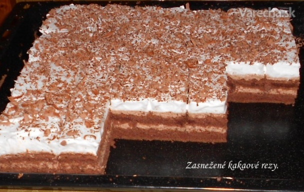Zasnežené kakaové rezy (fotorecept)