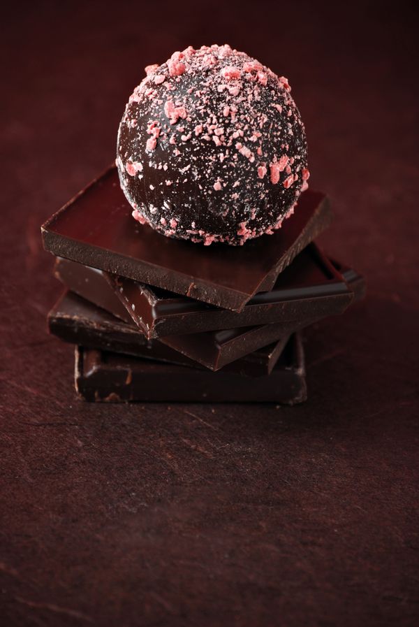 Čokoládové tuffle v jahodovom poprašku