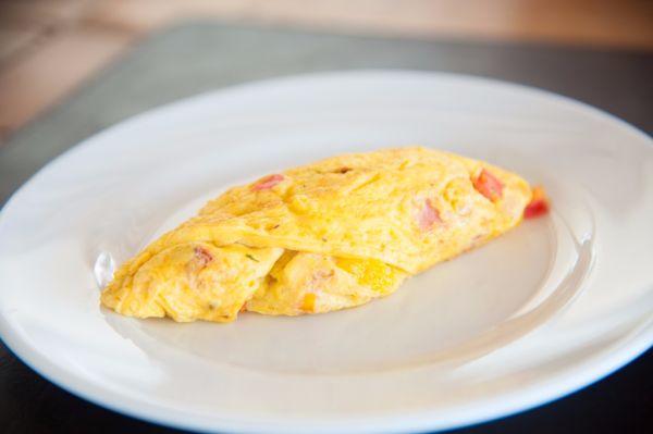 Rumsteak vo vaječnej omelete