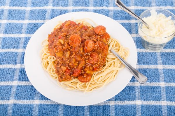 Špagety s hovädzím mäsom