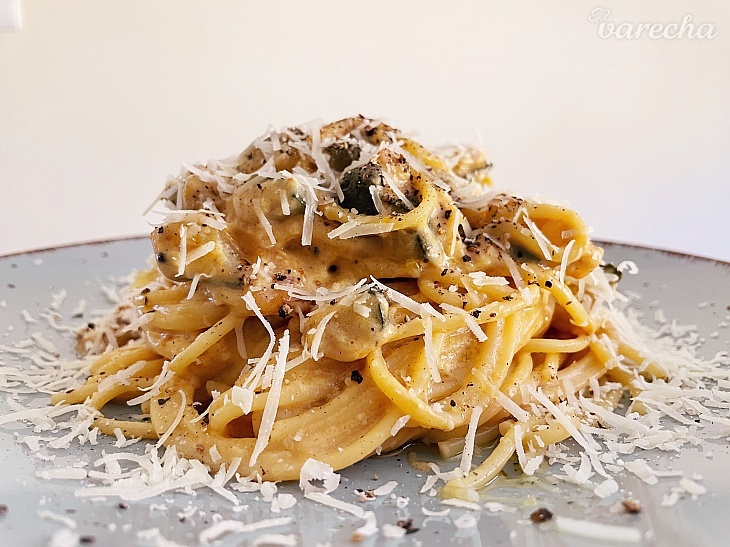 Vegetariánske Spaghetti Carbonara (videorecept) recept
