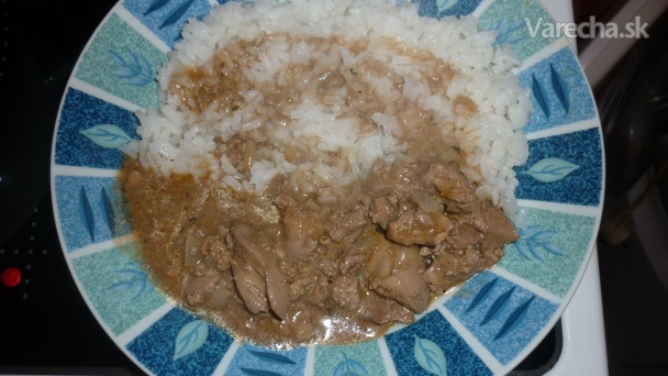 Kuracia pečeň s ryžou ( fotorecept) recept