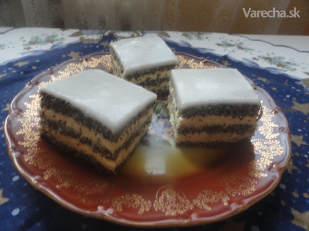 Makový koláč s vanilkovým krémom (fotorecept) Recept