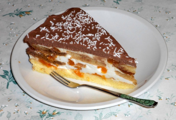 Tvarohovo-mandarínková tortička s piškótami recept