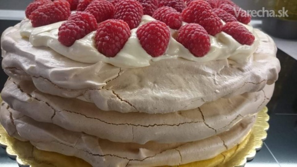 Pavlovovej torta s mascarpone a malinami (fotorecept) recept ...