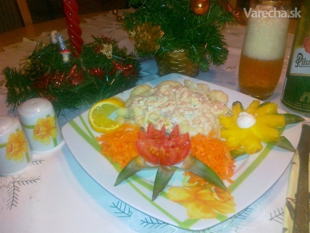 Krevety na ananáse s bielym jogurtom recept