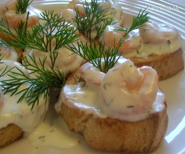 Krevety s mini hriankami mňamkové (fotorecept) recept
