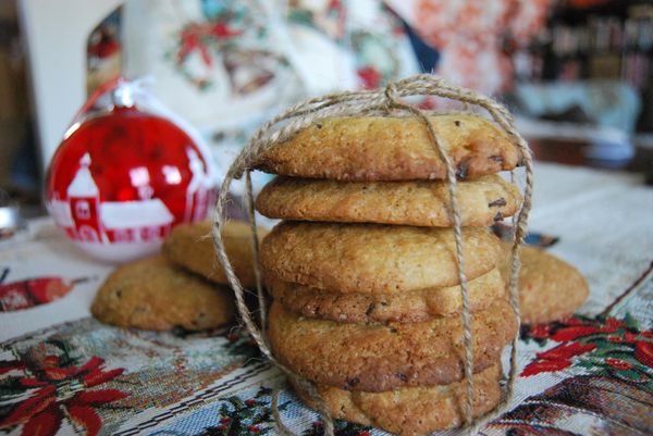Vianočné cookies s čokoládou a brusnicami