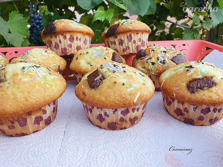 Citrónové muffiny s hruškami a čokoládou (fotorecept) recept ...