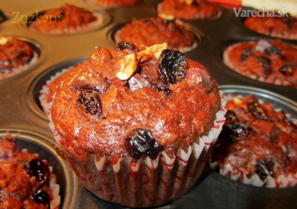 Bánánovo-orechové muffiny s hrozienkami recept