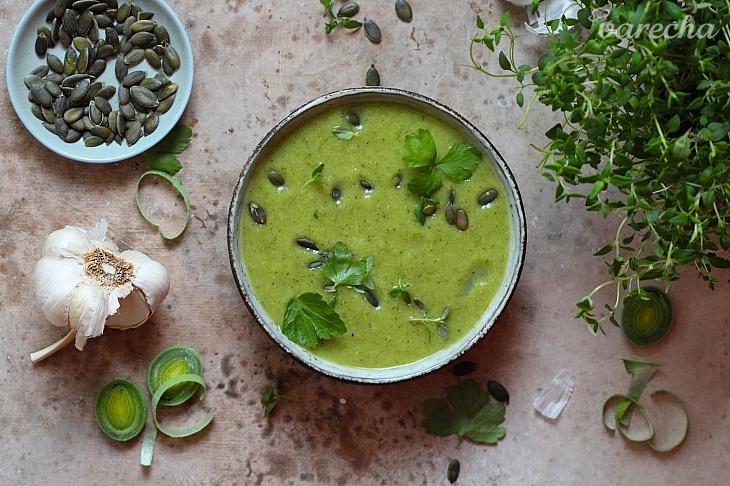 Zdravá polievka zo zelenej zeleniny recept