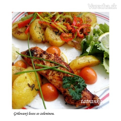 Losos s grilovanou zeleninou (fotorecept) recept