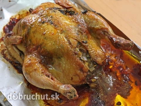Pečené kurča s mäsovou plnkou