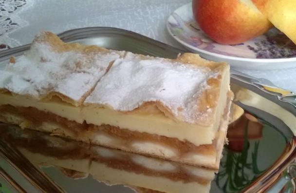 Jablkovo-pudingový koláč z lístkového cesta (fotorecept) recept ...