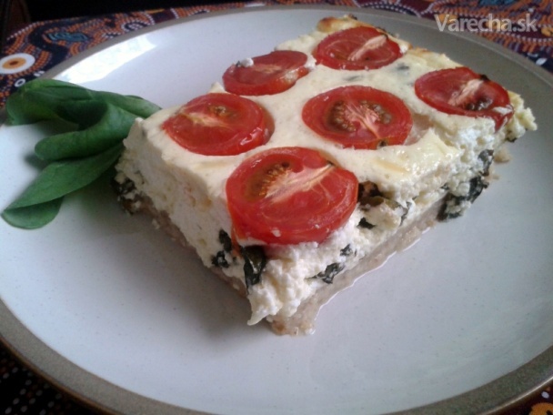 Tvarohovo-syrový koláč so špenátom a paradajkami (fotorecept ...