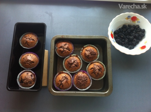 Čoko-černicové muffinky (fotorecept) recept