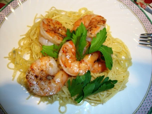 Bleskové krevety so špagetami recept