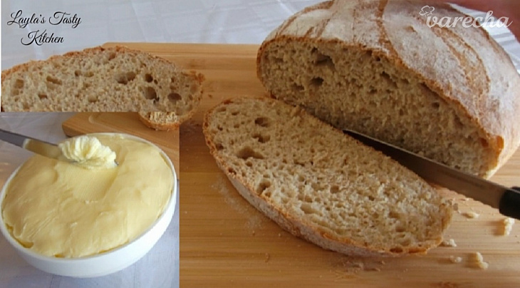 Výborný domáci chlieb s domácim maslom (videorecept) recept ...