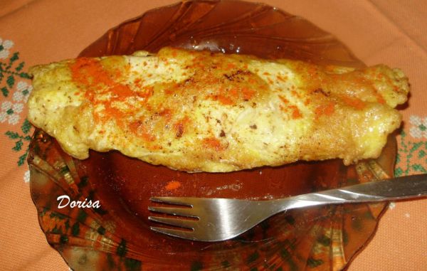Vaječná omeleta so zemiakovou kašou