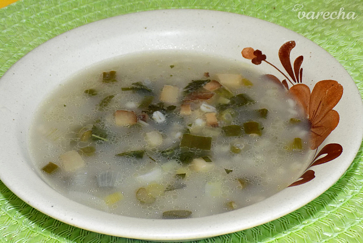 Krúpová polievka so žihľavou (fotorecept) recept