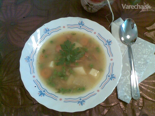 Hríbovo-hrášková polievka (fotorecept) recept