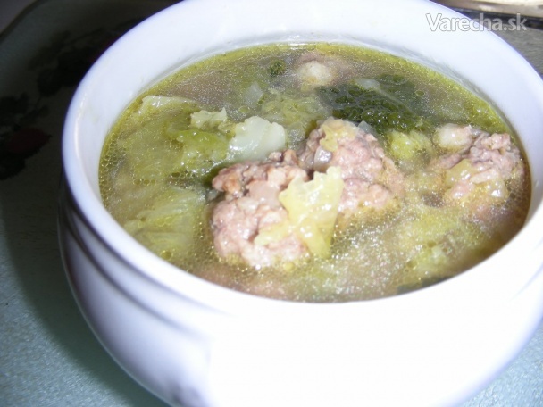 Kelová polievka s mäsovými knedličkami recept