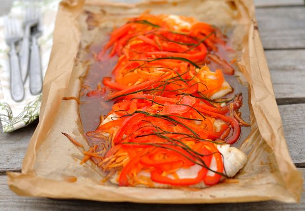 Ryby s pečenou paprikou